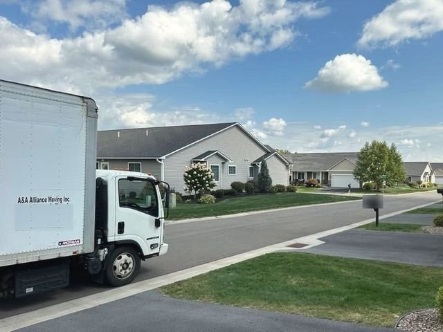 Our truck on a quiet suburban street