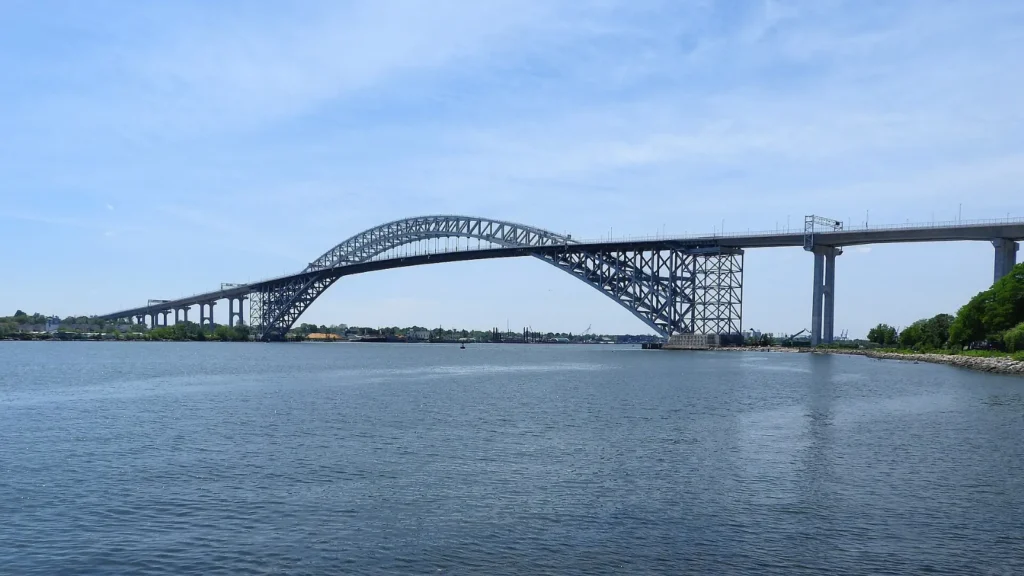 The Bayonne Bridge over the Kill Van Kull, seen from a park in Bayonne, New Jersey