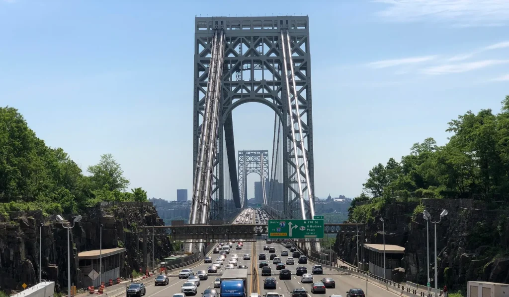 Interstate 95 in Fort Lee, New Jersey, leading to the George Washington Bridge