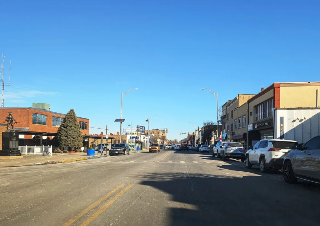 Broad Avenue in the business district of Palisades Park, New Jersey