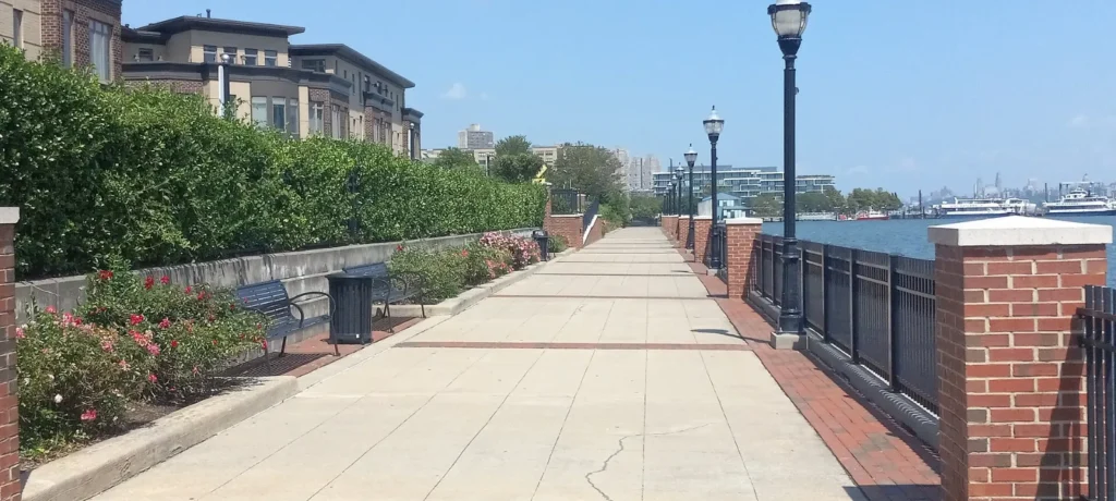 The Hudson River Waterfront Walkway in Weehawken, New Jersey